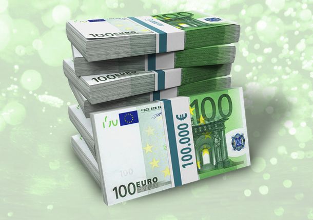 Hunderte von Euro-Banknoten