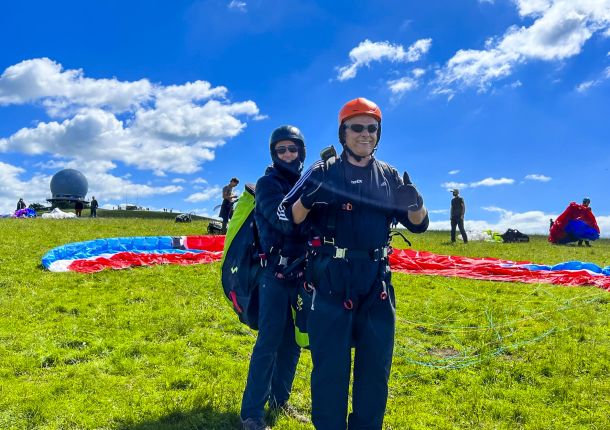 Gloeckle Glücksmomente Gewinner beim Gleitschirmflug
