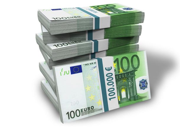 Hunderte von Euro-Banknoten