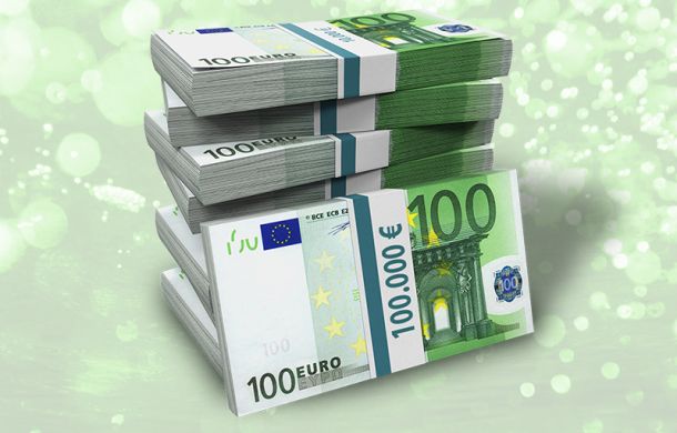 Hunderte von Euro-Banknoten
