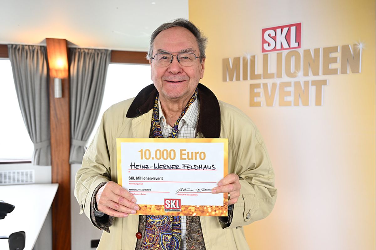 Glöckle-Mitspieler freut sich über 10.000 € Gewinn beim SKL-Millionen-Event in Konstanz