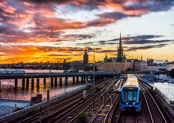 Mit dem Nachtzug durch Europa. Bahnstrecke in Schweden